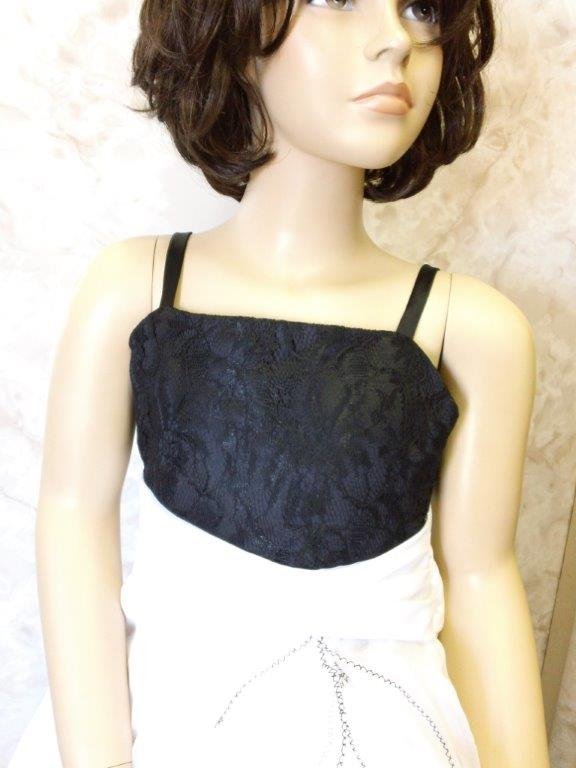 black and white flower girl dress